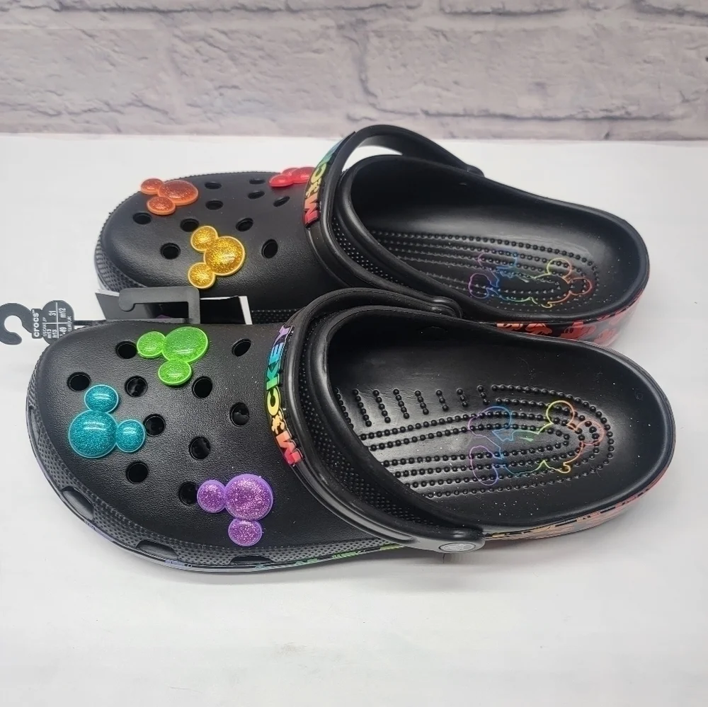 Crocs X Disney Rainbow Pride Celebration Mickey Mouse Classic Clog Size 13 - Picture 2 of 7